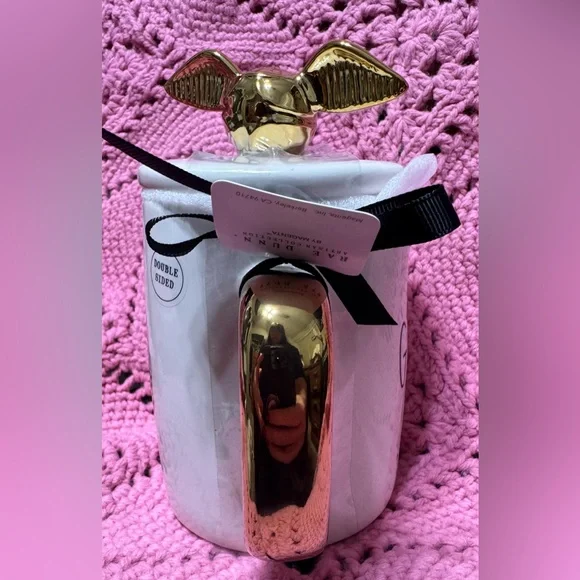 Wizarding World Rae Dunn Golden Snitch Double-Sided Mug w/Topper HTF NWT - Picture 5 of 6